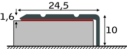 Winkelprofil 24,5 x 10 - Querschnitt