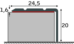 Winkelprofil 24,5 x 20 - Querschnitt